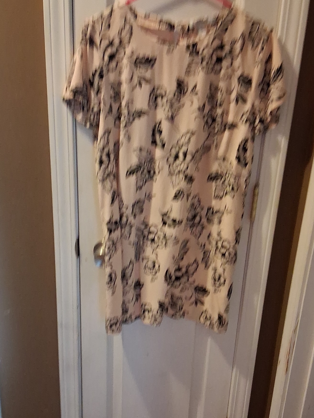 Young Adult Light Pink Floral Short-Sleeve Mini Dress